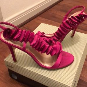 Pink ruffle heels